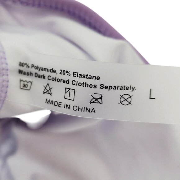 Purple One-Shoulder Bikini Set  Cutout Design Adjustable Straps  Bottoms Size L - Picture 2 of 5